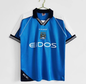 Fodboldtrøje Manchester City Hjemmebanetrøje 1999/2000