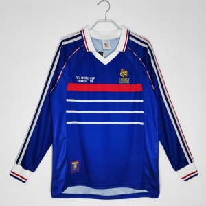 Fodboldtrøje Frankrig Hjemmebanetrøje Retro 1998 Lange Ærmer