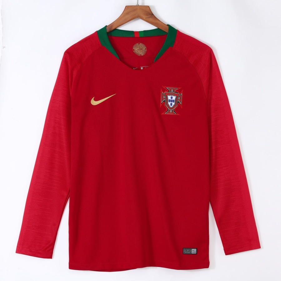 82966edd2e2ebc7da5d80babefbc126f.jpg Portugal Hjemmebanetrøje Lange Ærmer 2018 Retro