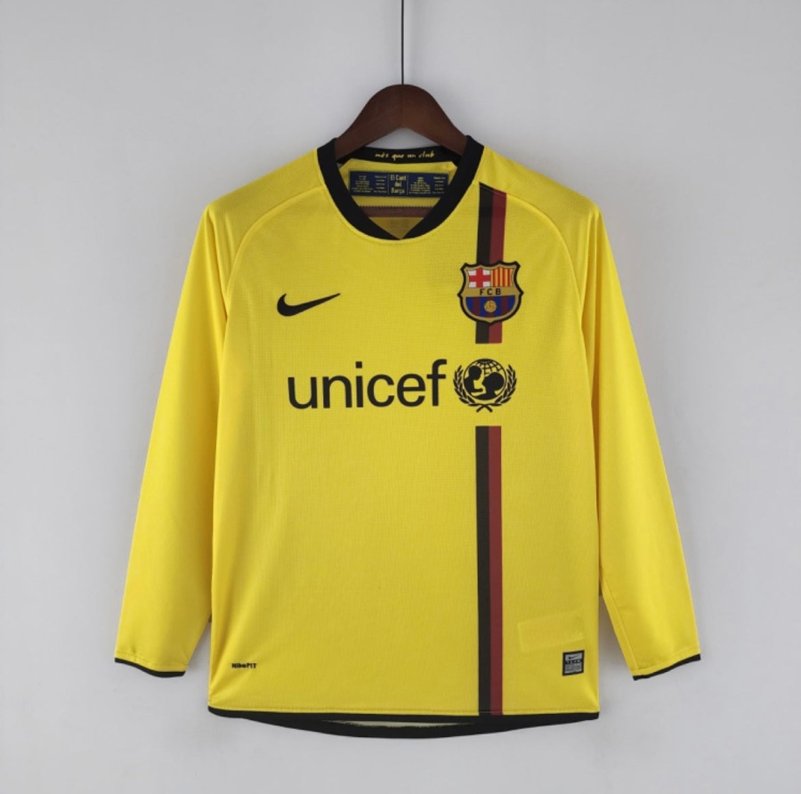 FC Barcelona 2008/09 Udebanetrøje med Lange Ærmer