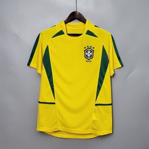 Fodboldtrøje Brasilien Hjemmebanetrøje Retro 2002