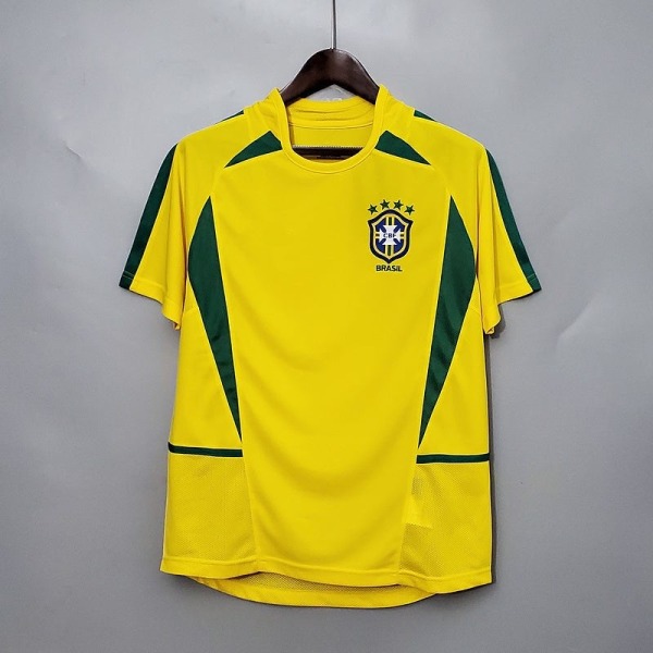 Fodboldtrøje Brasilien Hjemmebanetrøje Retro 2002