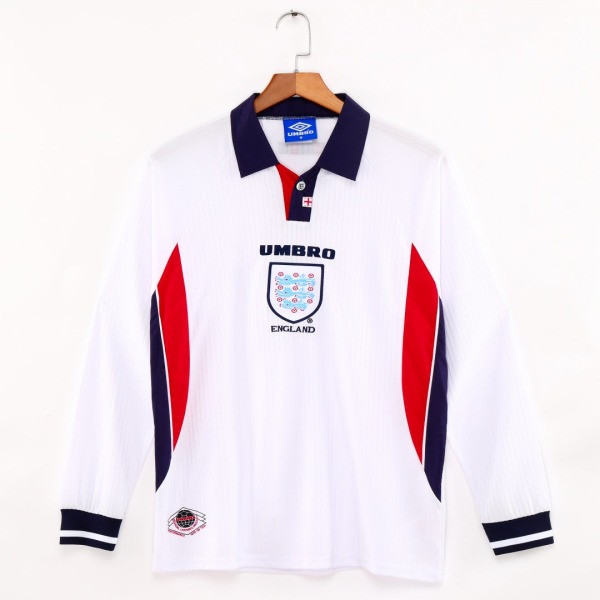 Fodboldtrøje England Hjemmebanetrøje 1998 Langærmer Retro