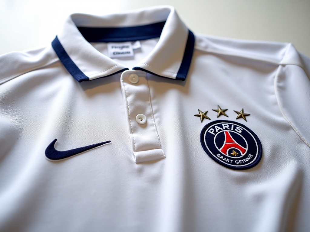 Vintage PSG-trøje Nike 1990'erne nærbillede broderet badge