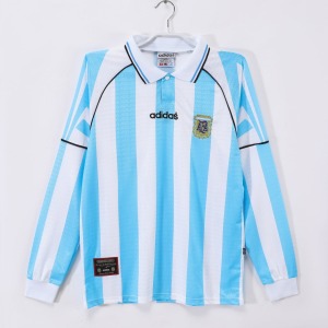 Fodboldtrøje Argentina Hjemmebanetrøje 1998 Retro Langærmer