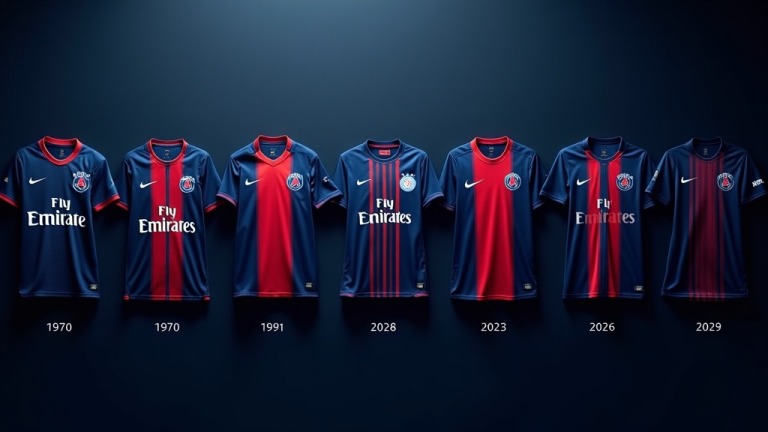 Historien om PSG-trøjen: fra begyndelsen til 2026, hele udviklingen