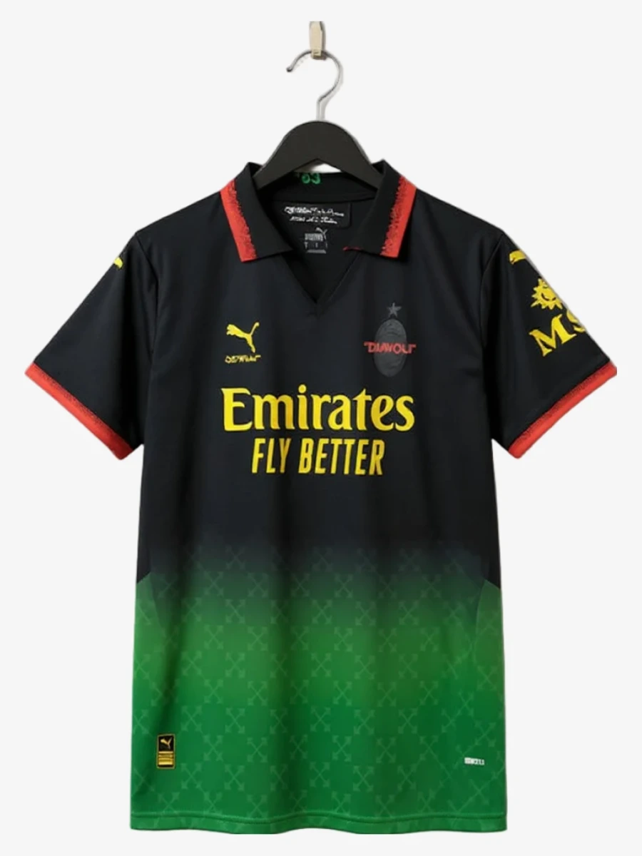 maillot-concept-ac-milan-edition-off-white-noir-2025-2026 studio v12 Fodboldtrøje Concept AC Milan Off-White Edition Sort 2025-2026