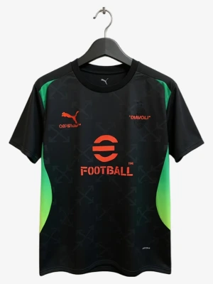 Fodboldtrøje Concept AC Milan Off-White Edition Sort Grå 2025-2026