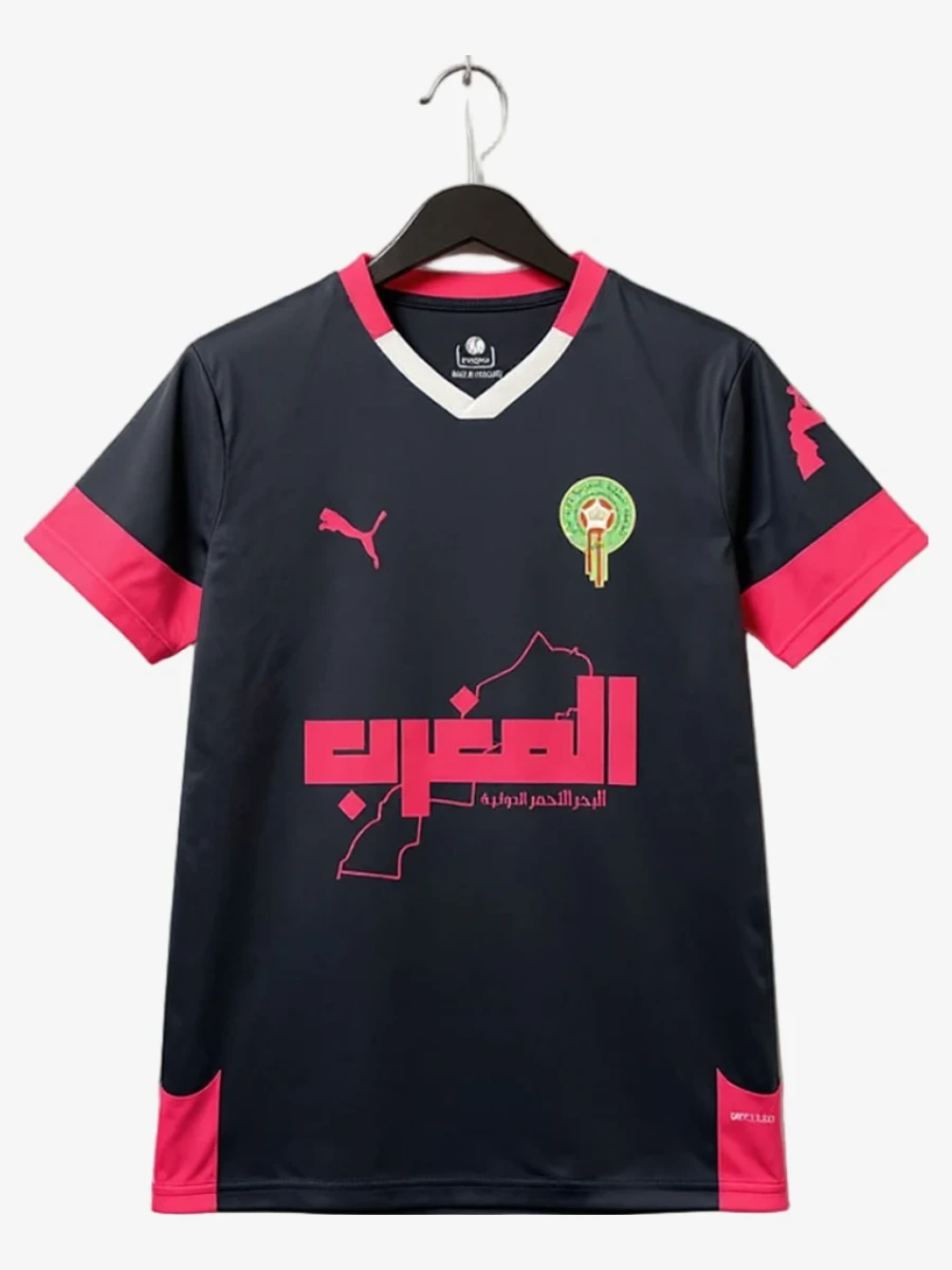 maillot-concept-maroc-edition-noirrose-2025-2026 studio v12 Fodboldtrøje Concept Marokko Udgave SortRose 2025-2026