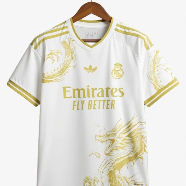 Fodboldtrøje Concept Real Madrid Special Edition Dragon Guld 2024-2025