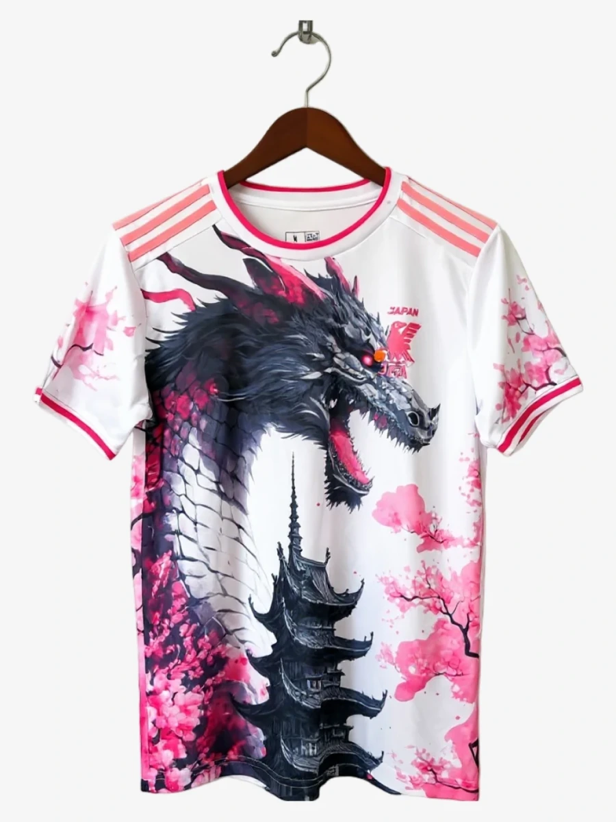 Fodboldtrøje Japan 25/26 Special Edition Hvid Drage