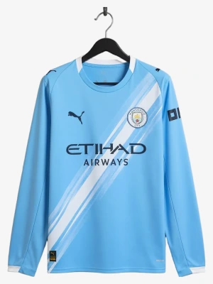 Fodboldtrøje Manchester City Hjemmebane Langærmer 2025-2026