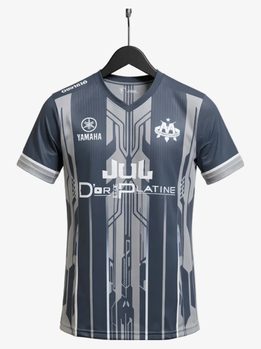maillot-om-x-jul-grey-2025-2026 studio v12 Fodboldtrøje OM X Jul Grey 2025-2026