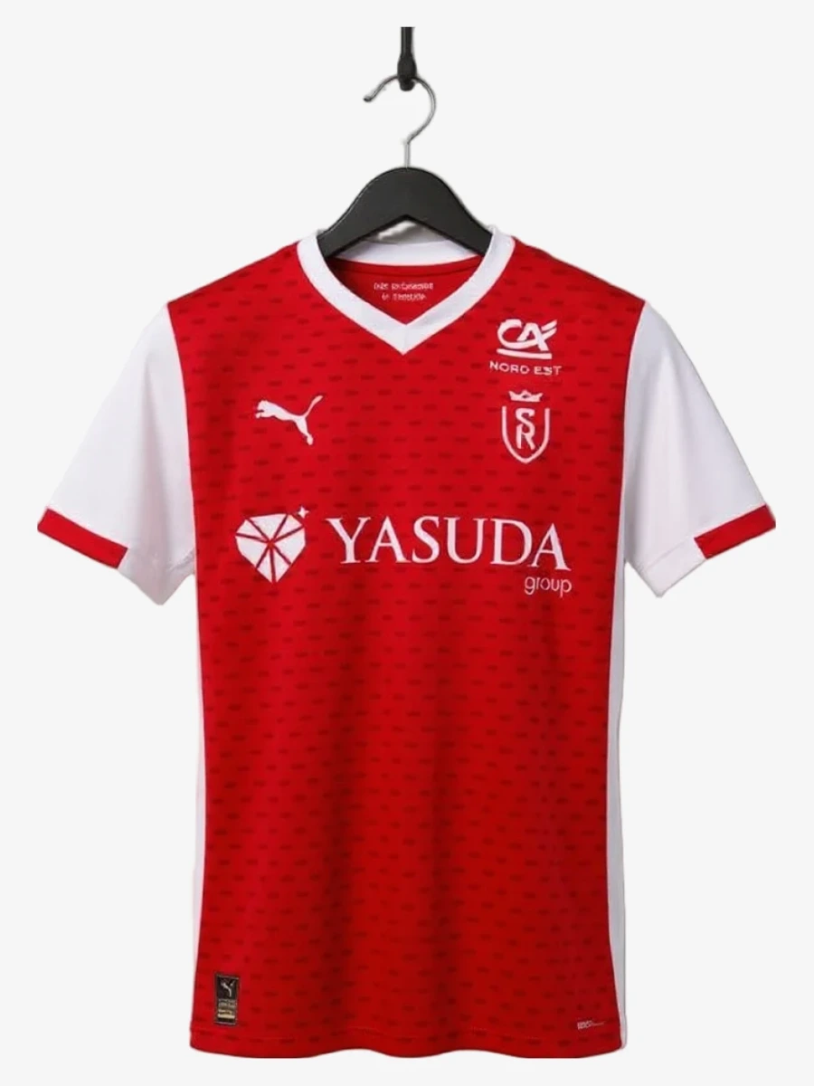 maillot-stade-de-reims-domicile-2025-2026 studio v12 Fodboldtrøje Stade de Reims Hjemmebanetrøje 2025-2026