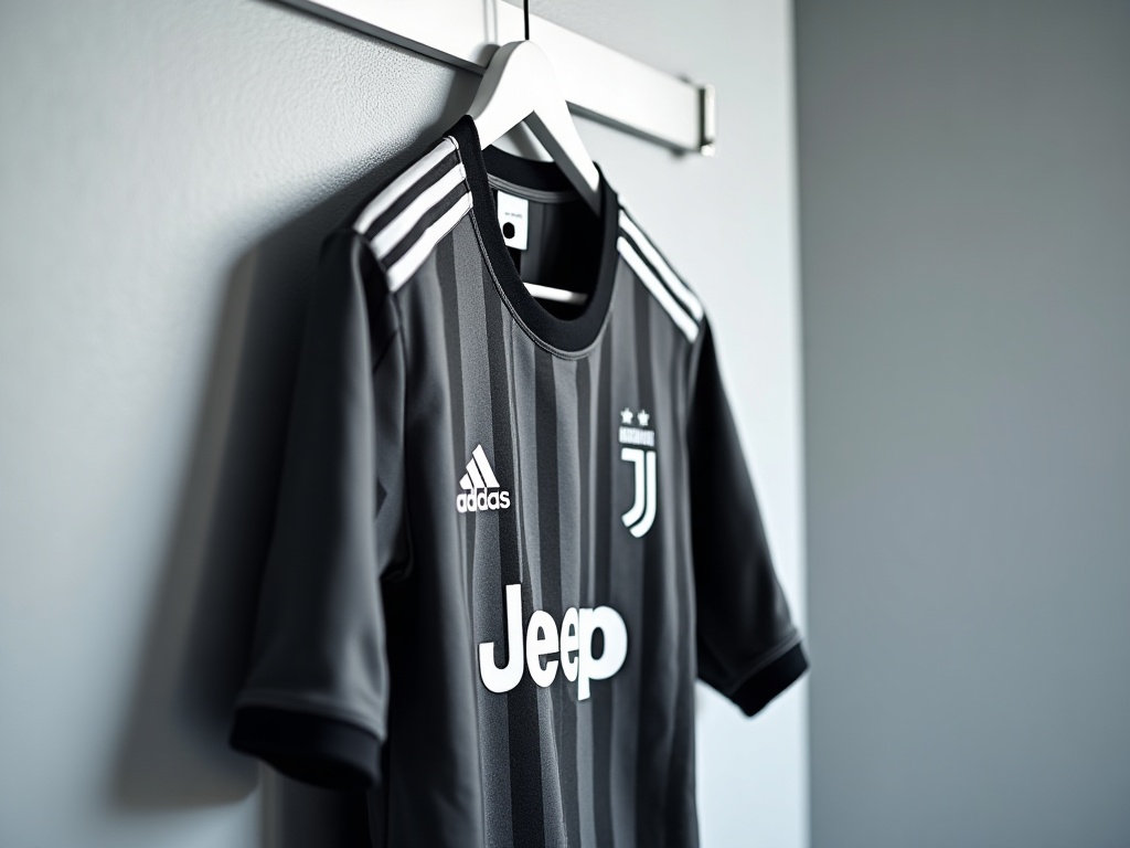 Officiel Juventus 2026 trøje sort og hvid på bøjle